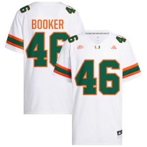 Mens Adam Booker White Miami Hurricanes #46 College Football Limited Jersey 134291-299