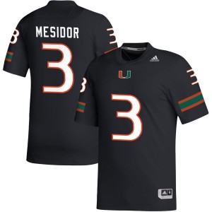 Mens Akheem Mesidor Black Miami Hurricanes #3 College Football University Jerseys 794061-682