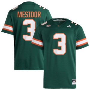 Mens Akheem Mesidor Green Miami Hurricanes #3 College Football Game Jersey 889541-781