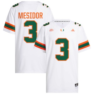 Men Akheem Mesidor White Miami Hurricanes #3 College Football Player Jersey 867287-847