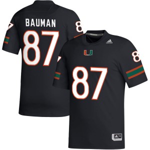 Mens Alex Bauman Black Miami Hurricanes #87 College Football Game Jerseys 897983-453
