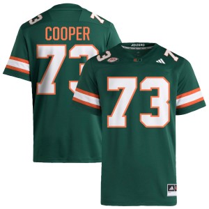 Men's Anez Cooper Green Miami Hurricanes #73 College Football Stitched Jersey 902050-855