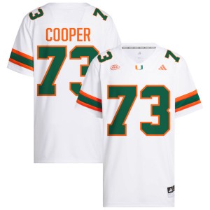 Men Anez Cooper White Miami Hurricanes #73 College Football Official Jerseys 652558-242