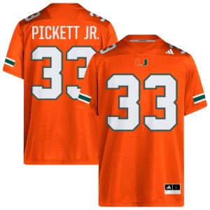 Men Booker Pickett Jr. Orange Miami Hurricanes #33 College Football High School Jersey 433732-818