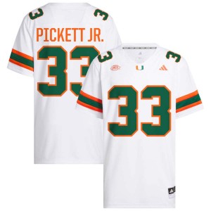 Mens Booker Pickett Jr. White Miami Hurricanes #33 College Football Alumni Jerseys 132907-296