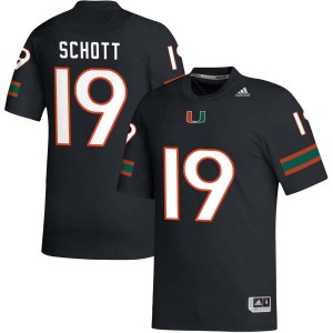 Men's Brock Schott Black Miami Hurricanes #19 College Football Embroidery Jerseys 628066-806