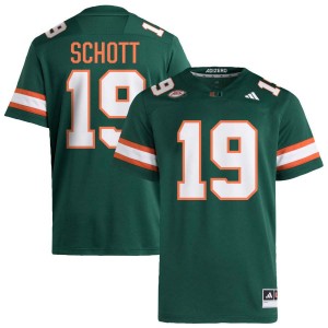Mens Brock Schott Green Miami Hurricanes #19 College Football Stitched Jersey 461311-339