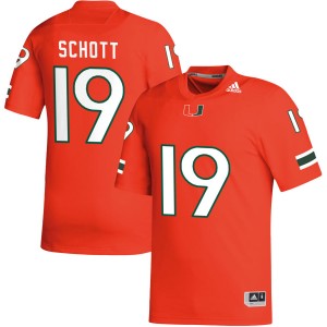 Men Brock Schott Orange Miami Hurricanes #19 College Football Replica Jersey 841396-690