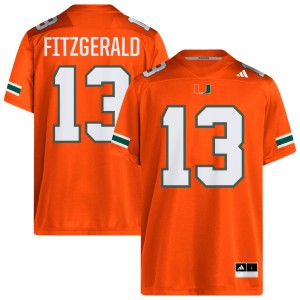 Men's Bryce Fitzgerald Orange Miami Hurricanes #13 College Football Stitched Jerseys 157869-741