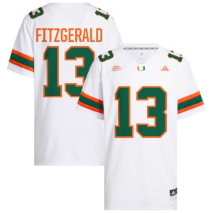 Men Bryce Fitzgerald White Miami Hurricanes #13 College Football University Jersey 779548-997