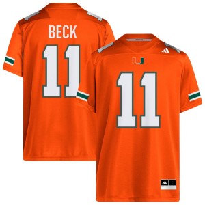 Men's Carson Beck Orange Miami Hurricanes #11 College Football Replica Jersey 392107-284
