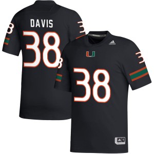 Mens Carter Davis Black Miami Hurricanes #38 College Football 2025 Jersey 246908-978