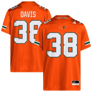 Men Carter Davis Orange Miami Hurricanes #38 College Football Alumni Jerseys 930420-760