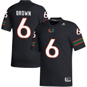 Men's CharMar Brown Black Miami Hurricanes #6 College Football University Jerseys 331429-560