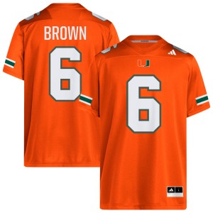 Men's CharMar Brown Orange Miami Hurricanes #6 College Football Official Jerseys 834732-734