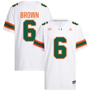 Men CharMar Brown White Miami Hurricanes #6 College Football Official Jersey 272868-147