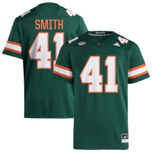 Mens Chase Smith Green Miami Hurricanes #41 College Football Stitched Jersey 507282-714