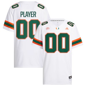 Mens Custom White Miami Hurricanes #00 College Football Replica Jerseys 785886-356