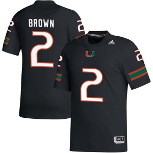 Mens Damari Brown Black Miami Hurricanes #2 College Football Replica Jersey 958950-285