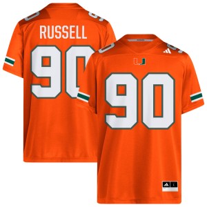 Men's Daylen Russell Orange Miami Hurricanes #90 College Football Official Jerseys 903396-295