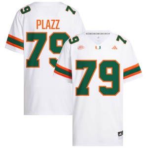 Mens Deryc Plazz White Miami Hurricanes #79 College Football 2025-26 Jerseys 602544-321