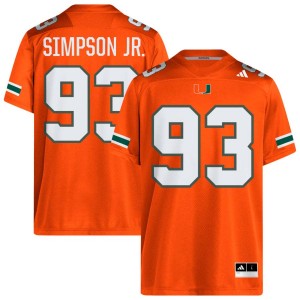 Men Donta Simpson Orange Miami Hurricanes #93 College Football NCAA Jersey 879879-816
