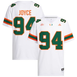 Men's Dylan Joyce White Miami Hurricanes #94 College Football High School Jersey 909196-778
