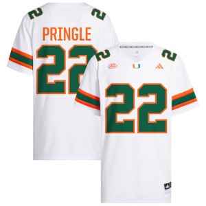 Mens Girard Pringle Jr. White Miami Hurricanes #22 College Football Player Jerseys 407812-446