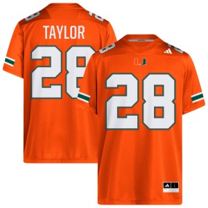 Men's Isaiah Taylor Orange Miami Hurricanes #28 College Football Official Jerseys 748281-894