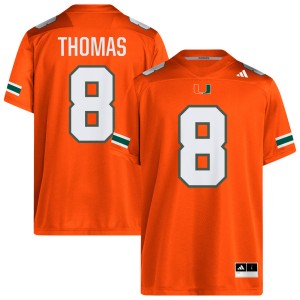 Men Jakobe Thomas Orange Miami Hurricanes #8 College Football Replica Jersey 132220-726