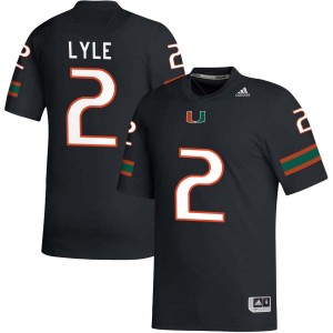 Men's Jordan Lyle Black Miami Hurricanes #2 College Football University Jersey 148218-643