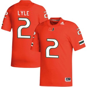 Men's Jordan Lyle Orange Miami Hurricanes #2 College Football Stitched Jerseys 345152-832