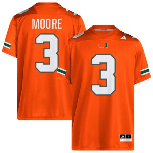 Men's Joshua Moore Orange Miami Hurricanes #3 College Football 2025 Jersey 741142-870