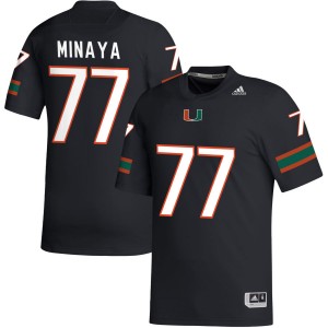 Men's Juan Minaya Black Miami Hurricanes #77 College Football High School Jersey 459394-855