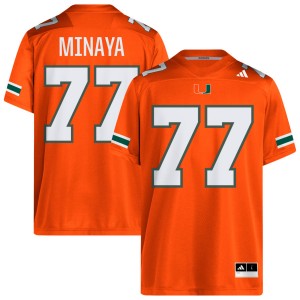 Mens Juan Minaya Orange Miami Hurricanes #77 College Football Stitched Jerseys 325116-113