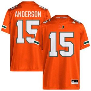 Mens Judd Anderson Orange Miami Hurricanes #15 College Football Player Jersey 527612-371