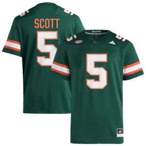Men's Justin Scott Green Miami Hurricanes #5 College Football Stitched Jersey 931810-411