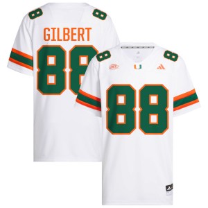 Mens Luka Gilbert White Miami Hurricanes #88 College Football Official Jerseys 919191-999