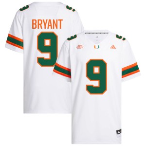 Men's Malik Bryant White Miami Hurricanes #9 College Football Player Jerseys 274566-864