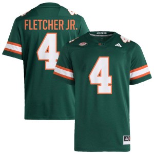 Men's Mark Fletcher Jr. Green Miami Hurricanes #4 College Football Stitched Jersey 985955-725
