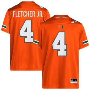 Mens Mark Fletcher Jr. Orange Miami Hurricanes #4 College Football Alumni Jerseys 755697-396