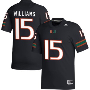 Men's Markeith Williams Black Miami Hurricanes #15 College Football Stitched Jerseys 997184-314