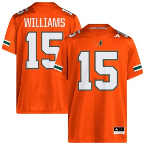 Men Markeith Williams Orange Miami Hurricanes #15 College Football Replica Jerseys 162492-608