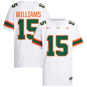 Men's Markeith Williams White Miami Hurricanes #15 College Football Official Jerseys 734856-328