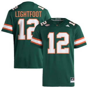 Men's Marquise Lightfoot Green Miami Hurricanes #12 College Football University Jersey 149503-648