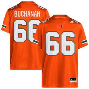 Men's Max Buchanan Orange Miami Hurricanes #66 College Football Stitched Jersey 650087-625