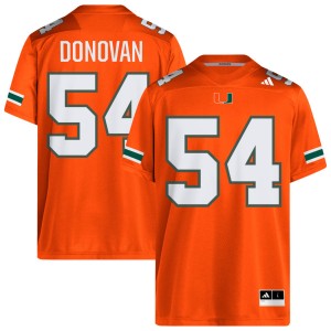 Men's Michael Donovan Orange Miami Hurricanes #54 College Football Embroidery Jersey 754412-541