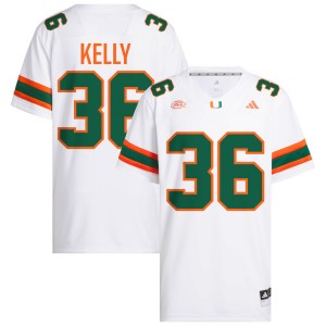 Men Nick Kelly White Miami Hurricanes #36 College Football Official Jerseys 711444-829