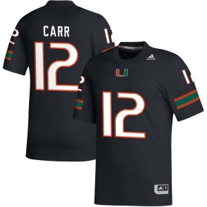 Mens Ny Carr Black Miami Hurricanes #12 College Football University Jerseys 636223-949