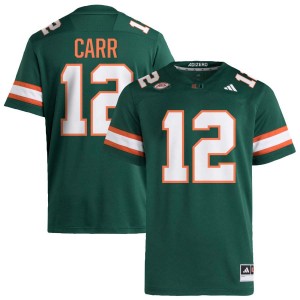 Men Ny Carr Green Miami Hurricanes #12 College Football Official Jerseys 581501-808